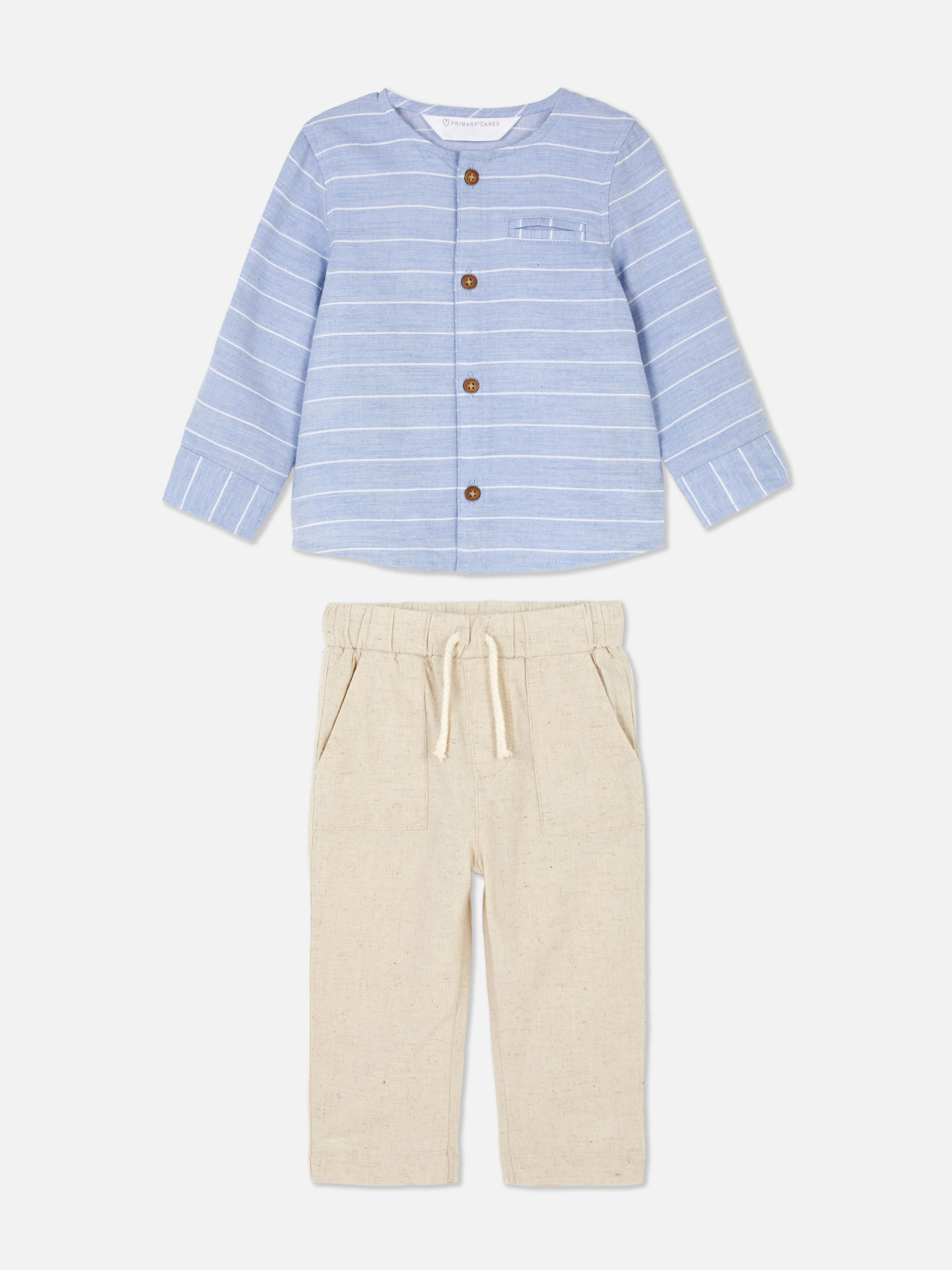 Set de camisa de manga larga con botones y pantalón