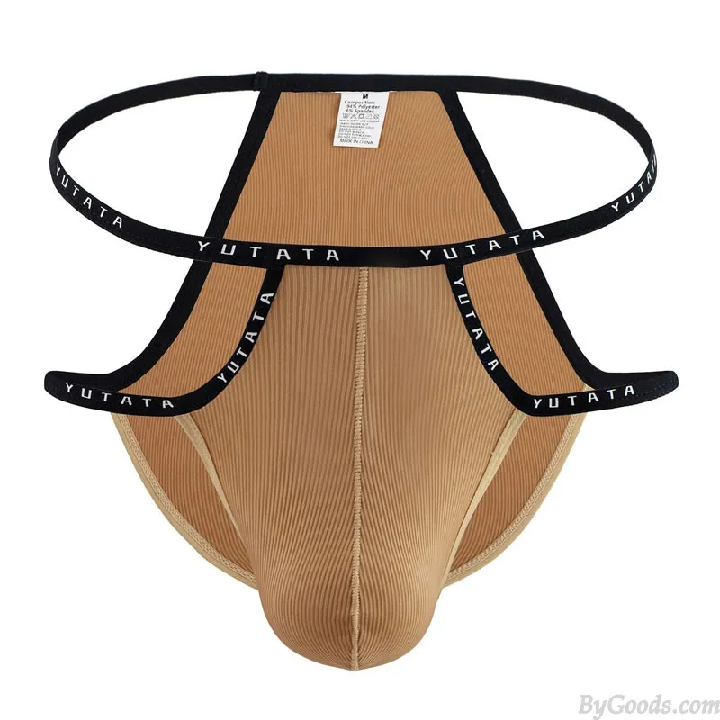 SEXY DOUBLE BELT THIN SHEER BULGE POUCH MEN'S LINGERIE CROSSDRESS TRANSPARENT LOW RISE PANTY SISSY UNDERPANTS GSTRING THONG BRI