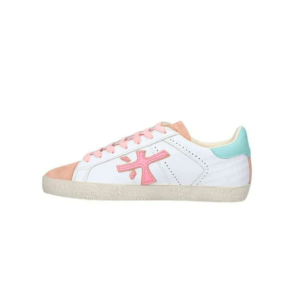 Sneakers de Piel Premiata Timeless Stevend 5761 Color Blanco y Rosa