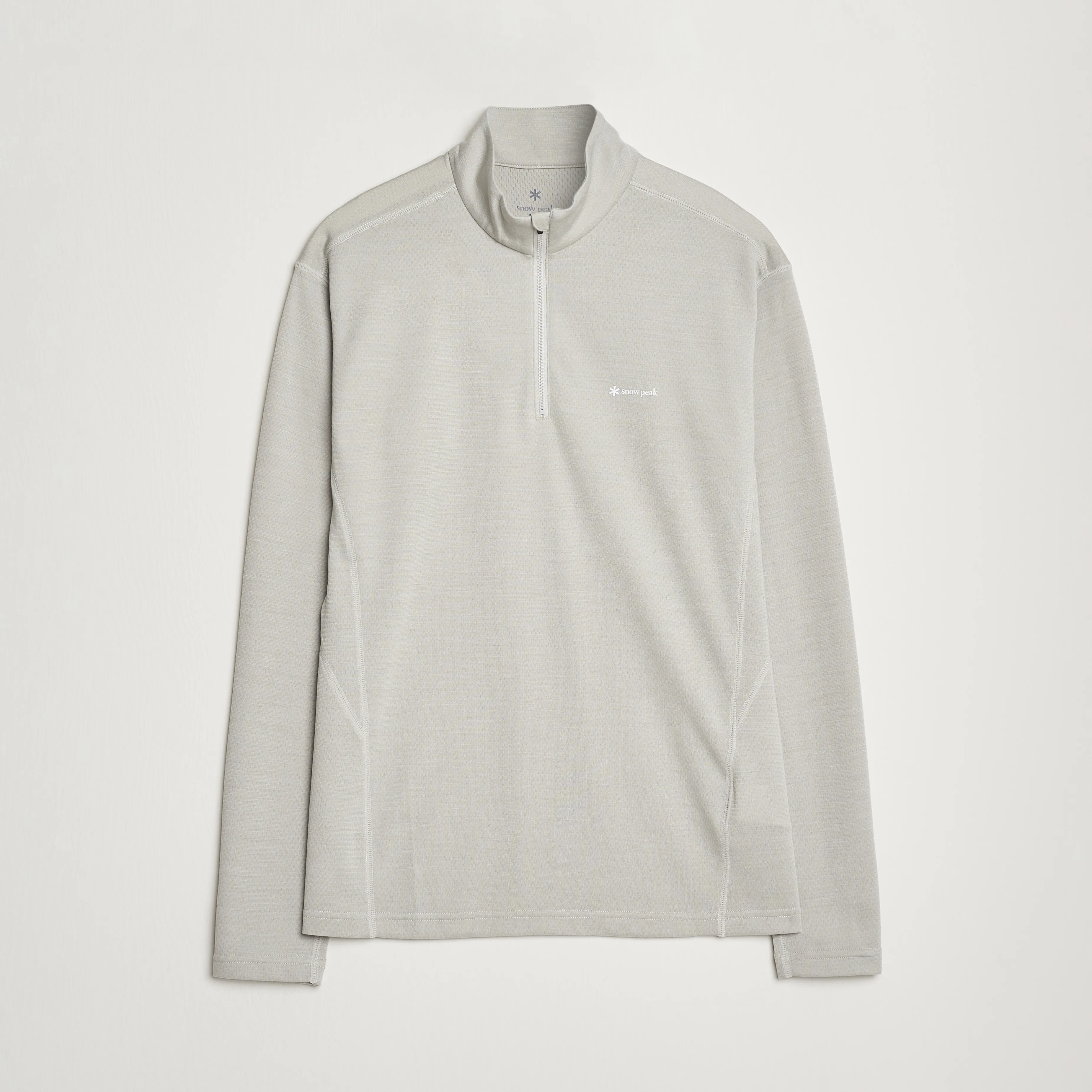 SNOW PEAK WOOL BLEND HALF ZIP TSHIRT ICEGREY