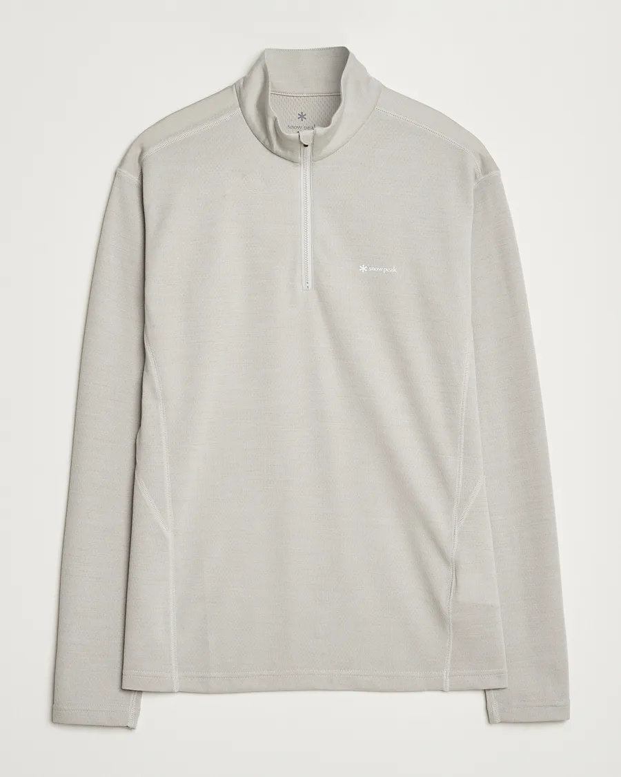 SNOW PEAK WOOL BLEND HALF ZIP TSHIRT ICEGREY