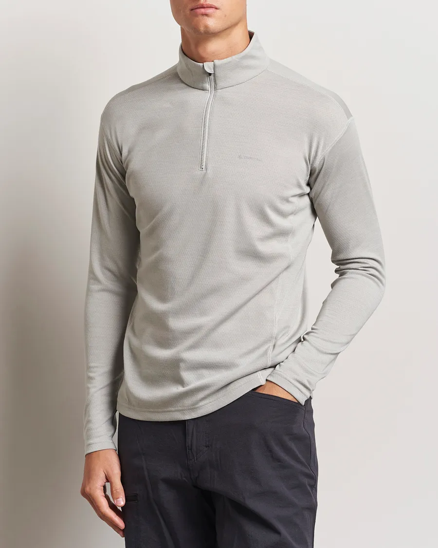 SNOW PEAK WOOL BLEND HALF ZIP TSHIRT ICEGREY
