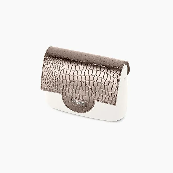 Solapa gunmetal estampado brillante coco O pocket