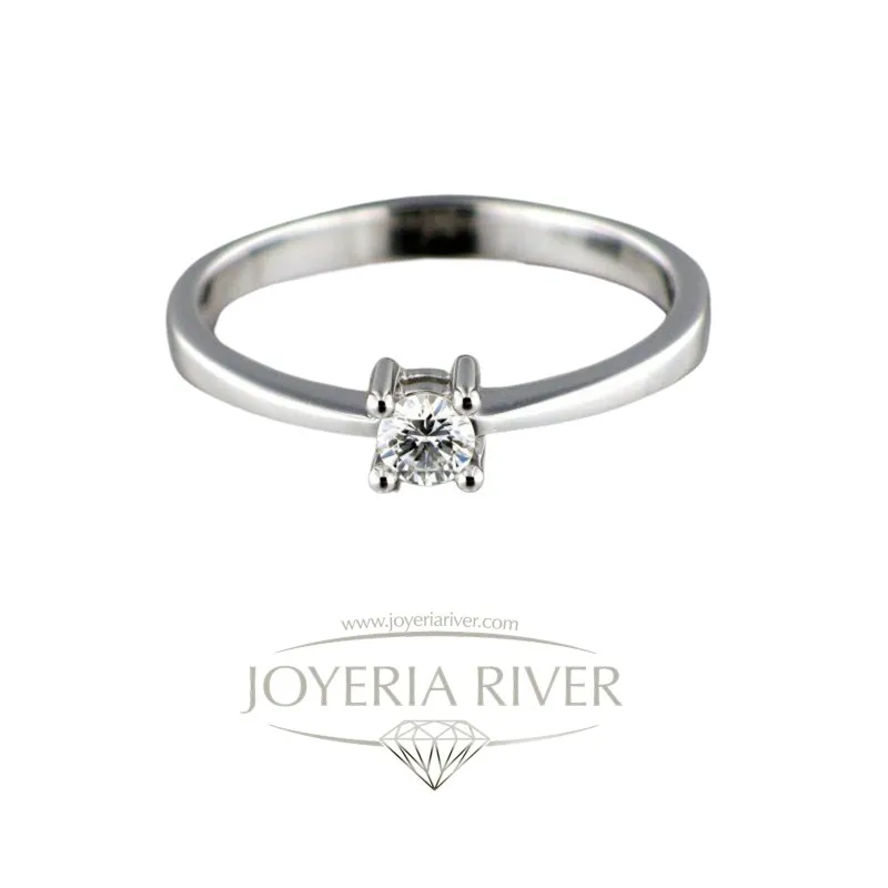 Sortija Oro Blanco y Diamante R319I112