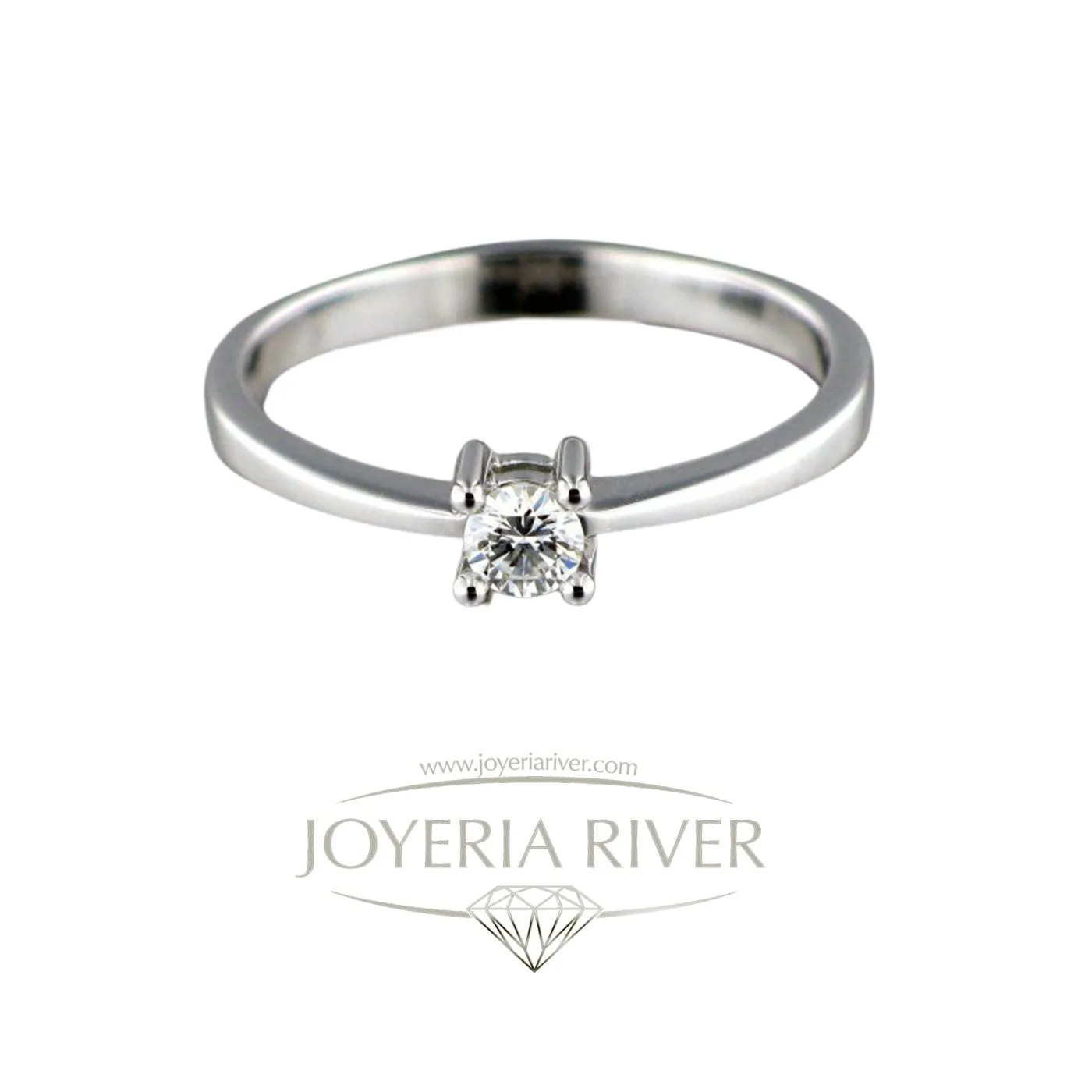 Sortija Oro Blanco y Diamante R319I112