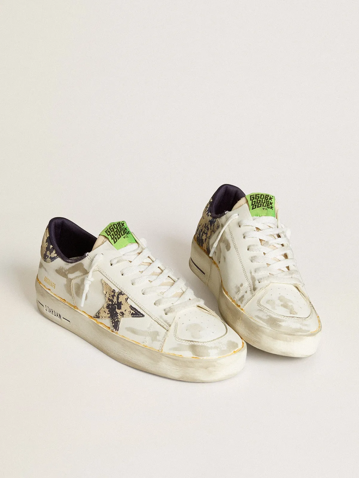 Stardan LAB de hombre de piel blanca con estrella y refuerzo del talón con estampado camuflaje