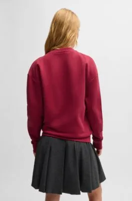 Sudadera de felpa de algodón con estampado flocado y estrás