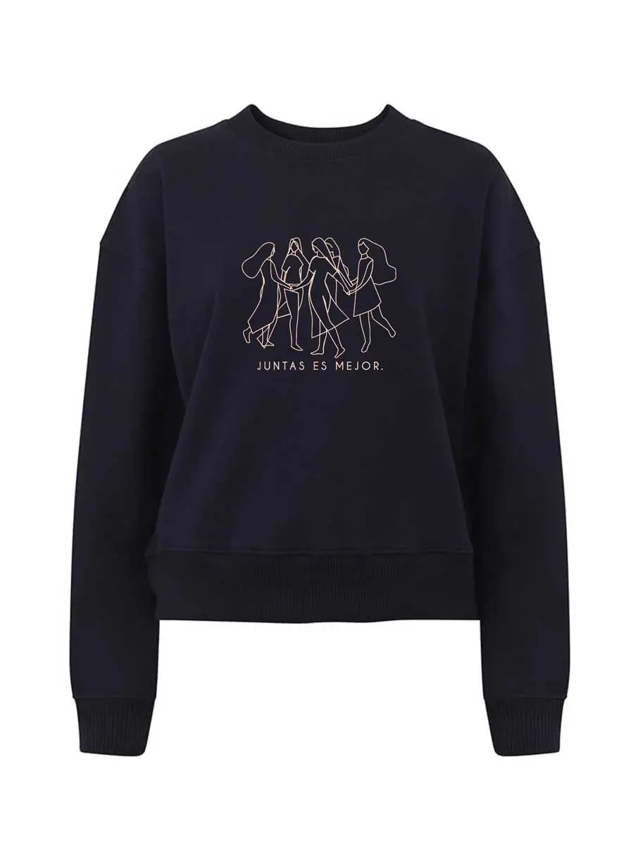 Sudadera feminista azul de algodón orgánico