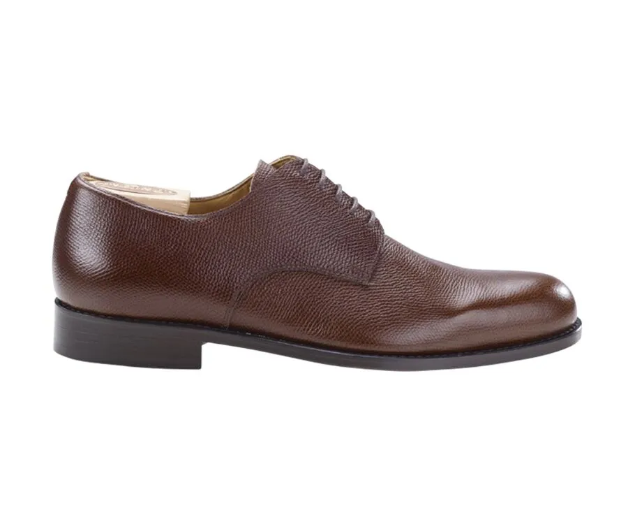 SWEET CHESTNUT GRAINED DERBY SHOES  LEATHER OUTSOLE  DOVER
