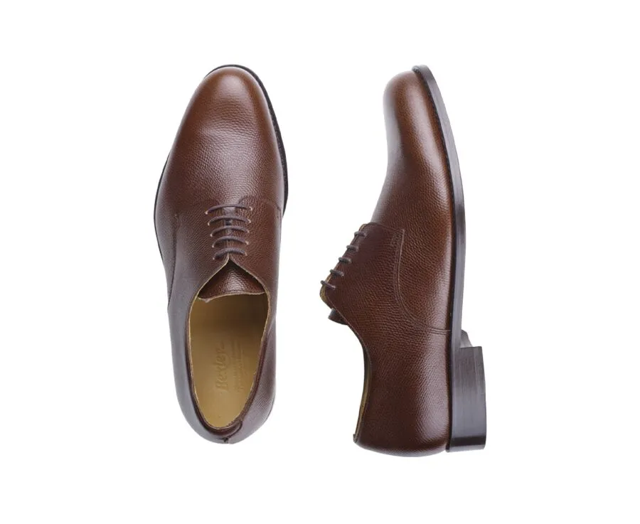SWEET CHESTNUT GRAINED DERBY SHOES  LEATHER OUTSOLE  DOVER