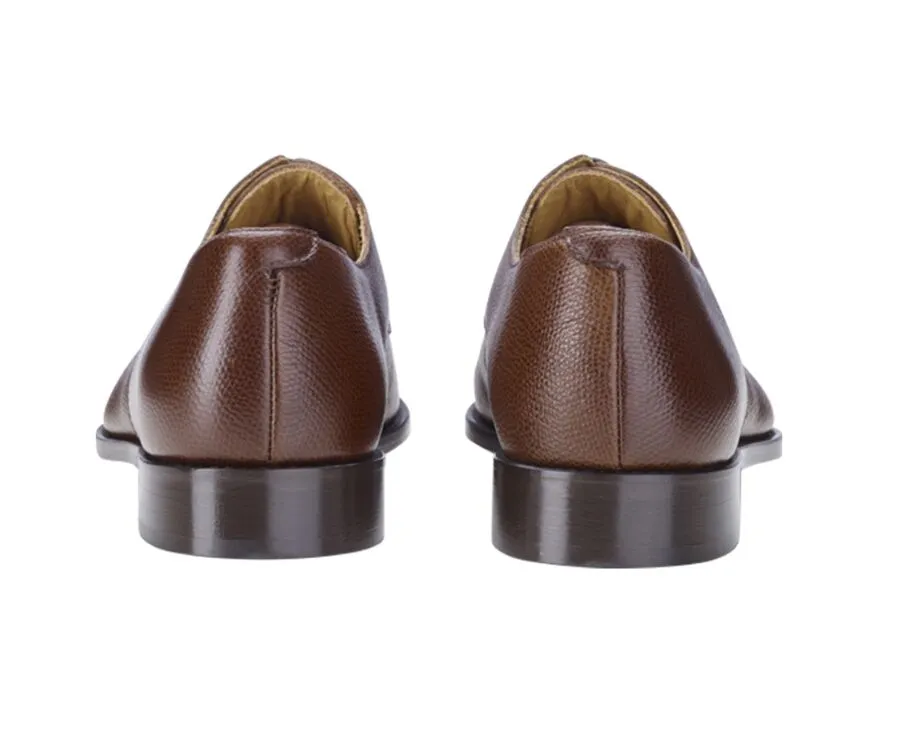 SWEET CHESTNUT GRAINED DERBY SHOES  LEATHER OUTSOLE  DOVER