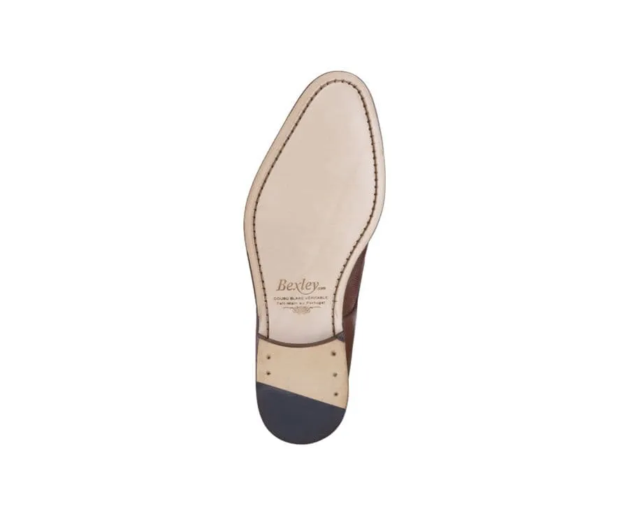 SWEET CHESTNUT GRAINED DERBY SHOES  LEATHER OUTSOLE  DOVER