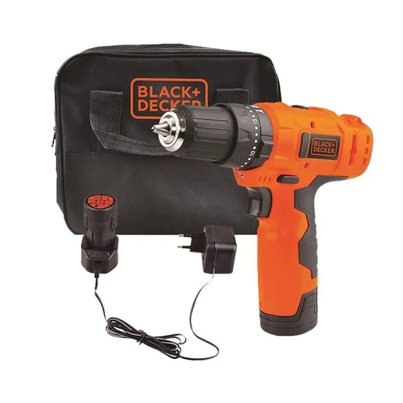 TALADRO PERCUTOR 3/8" 12V 25NM 1 BAT 1.5 AH BLACK + DECKER HP12B2C