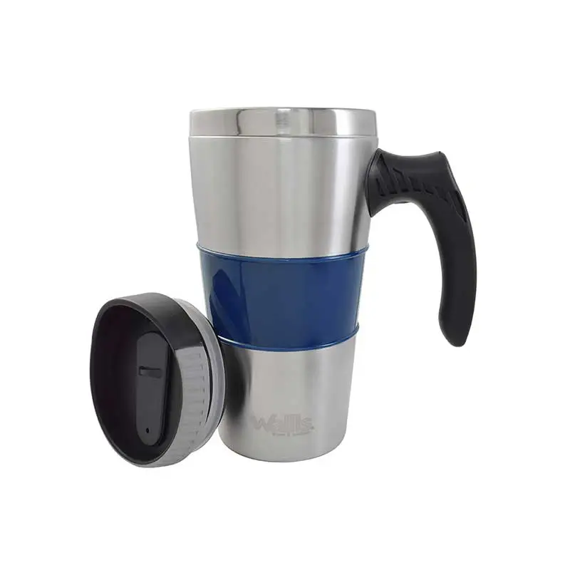 Taza térmica Wallis goma antideslizante 450 ml azul marino