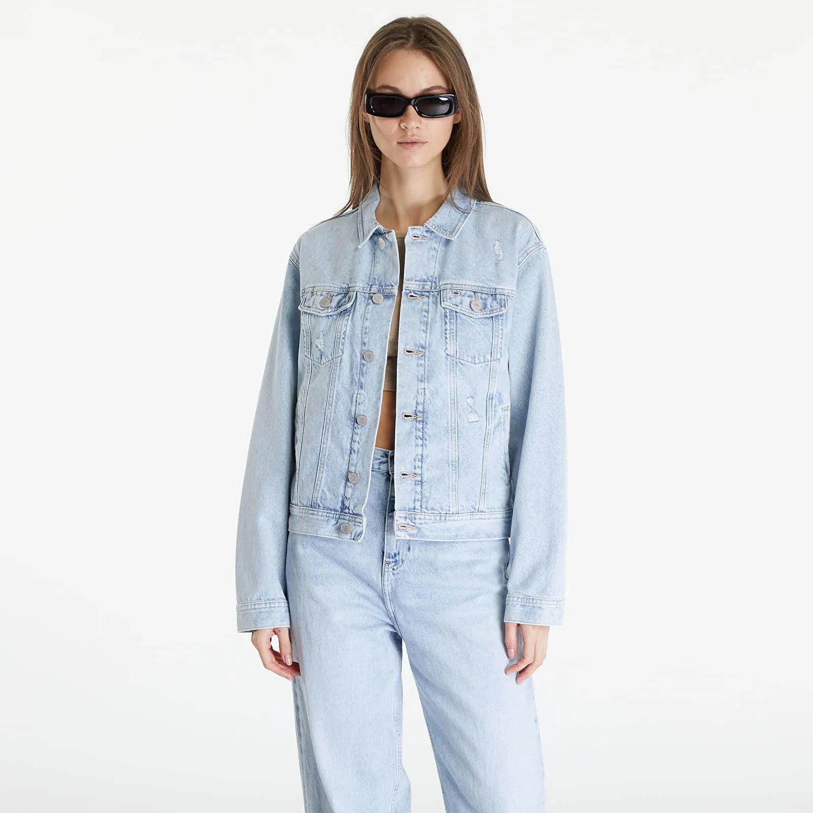 Tommy Hilfiger Mom Classic Flag Jacket Denim Light