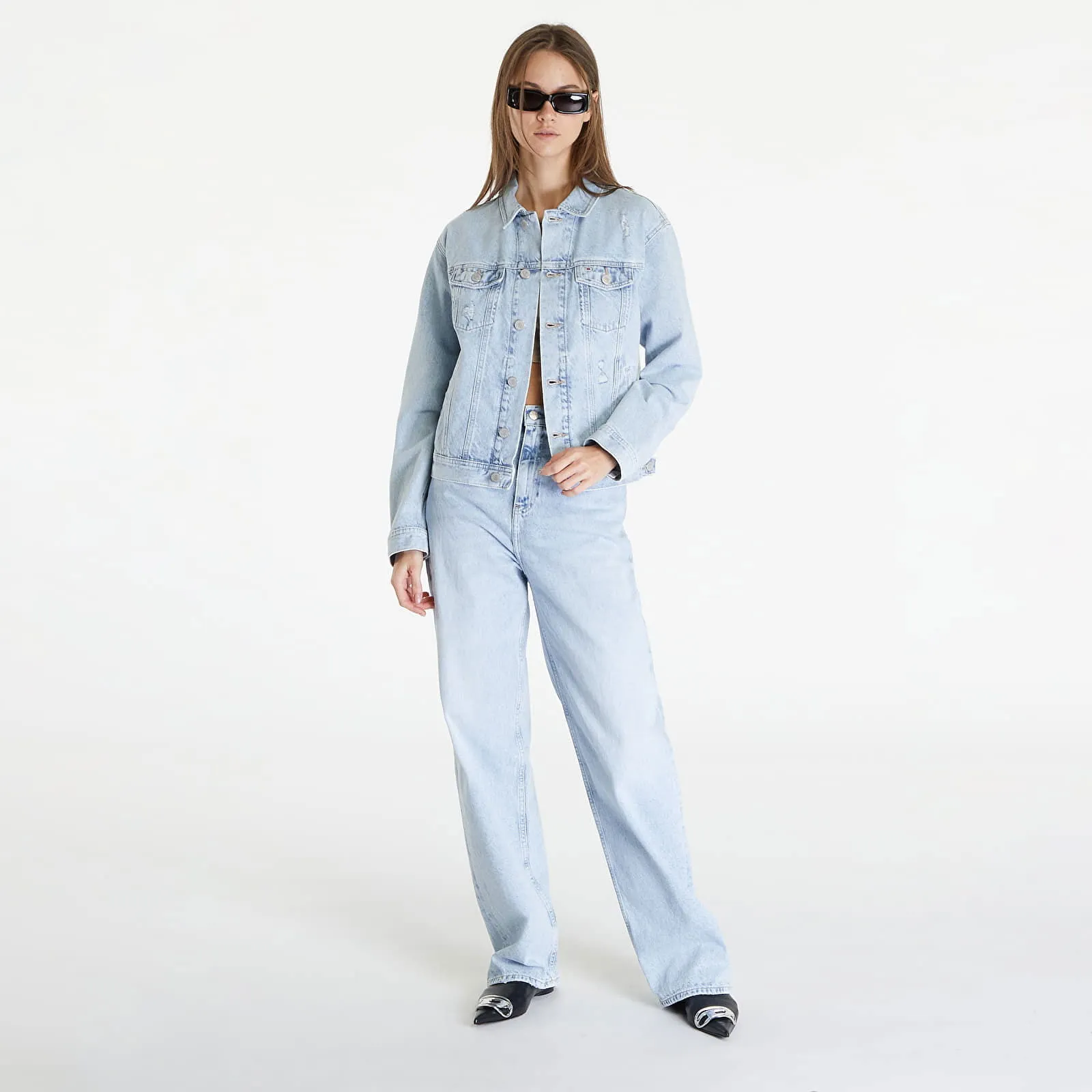 Tommy Hilfiger Mom Classic Flag Jacket Denim Light