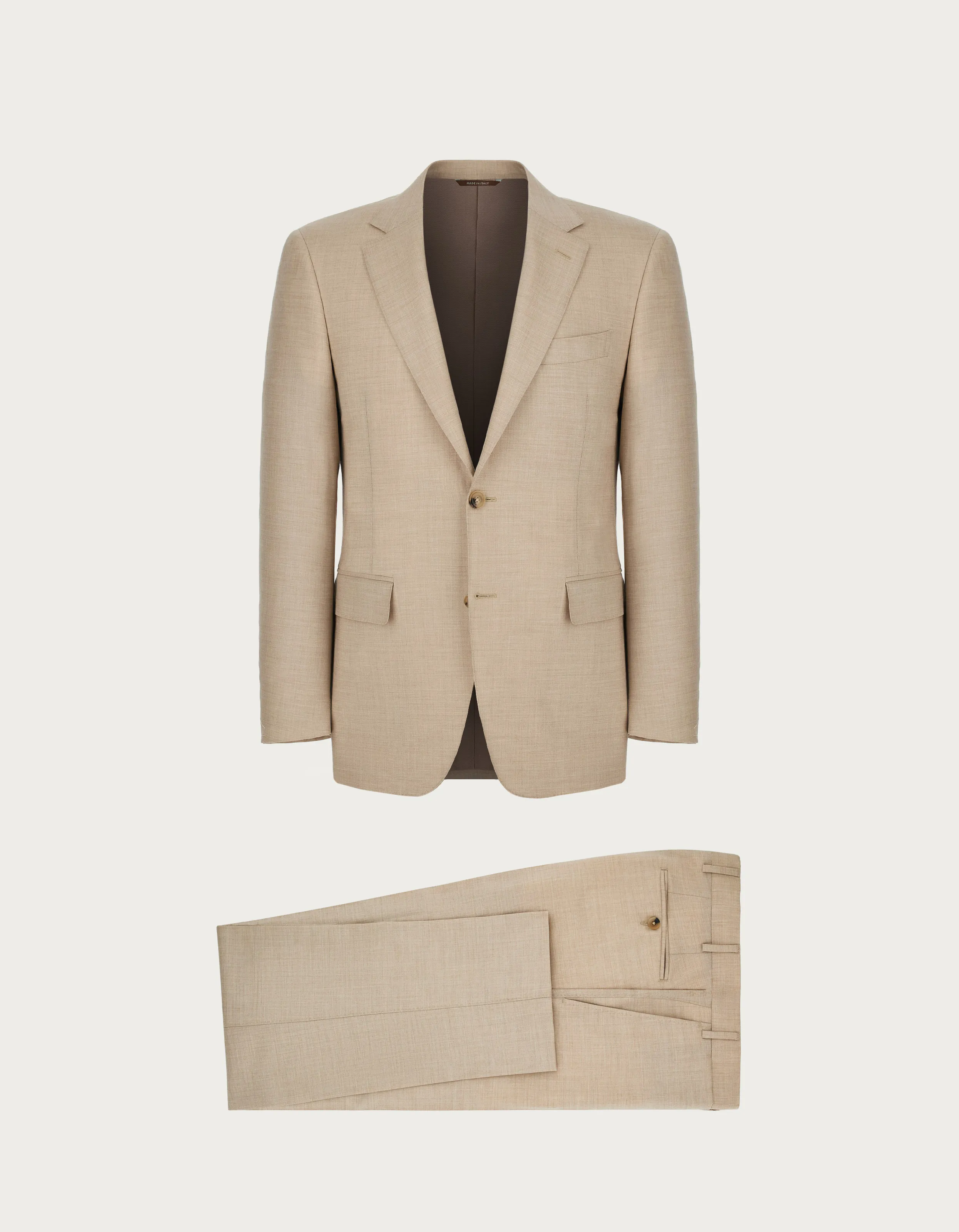 Traje de cachemir elástico beige 