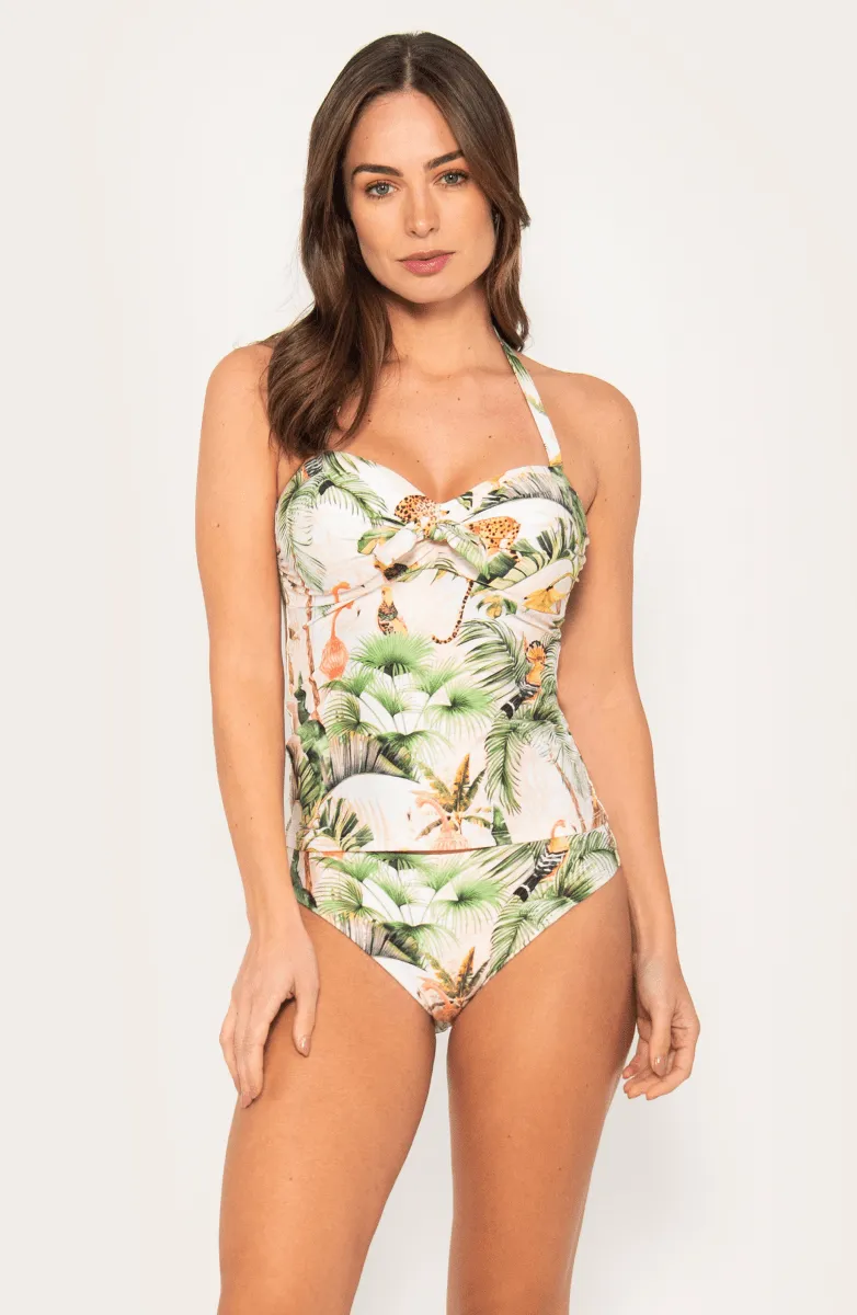 Tropical Halter Danzante, Tankini Estampado