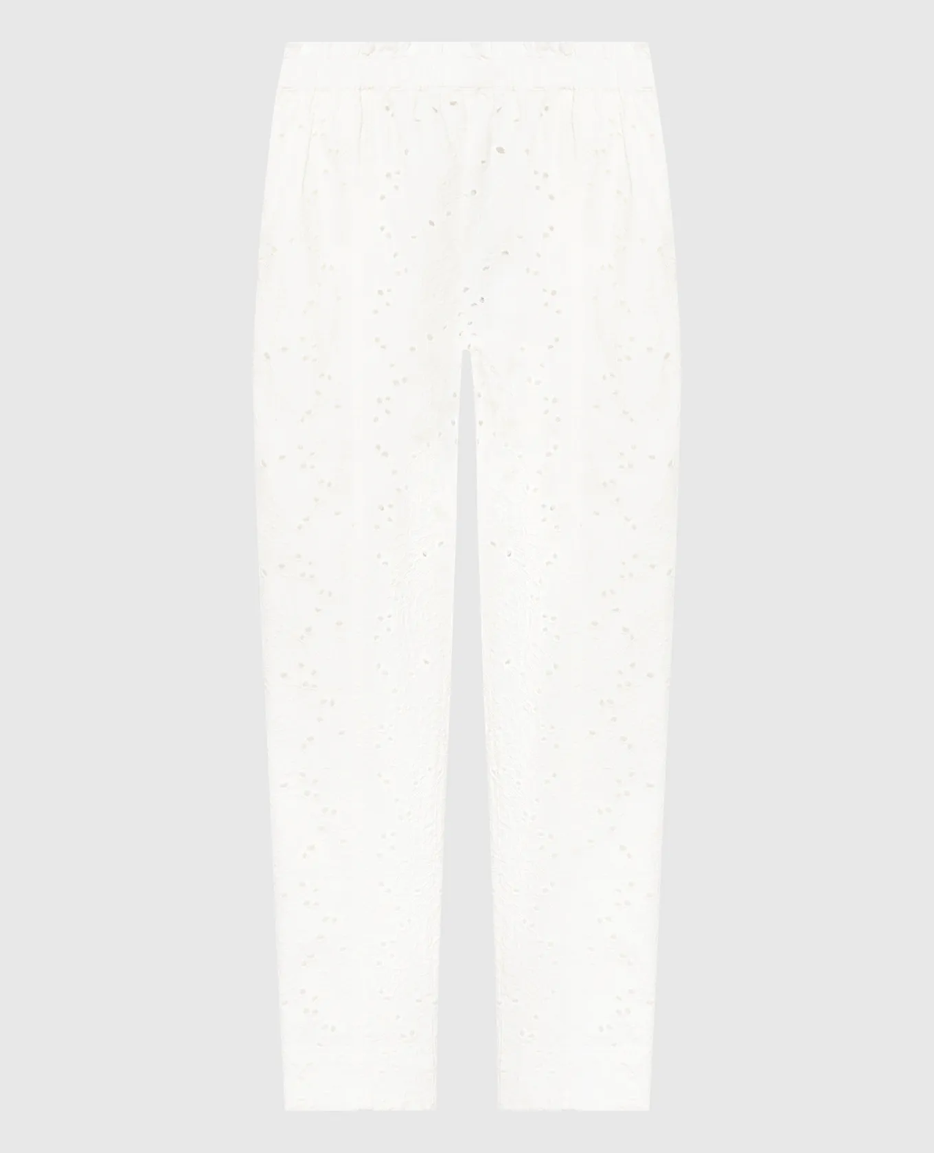 Twinset White pants with broderie embroidery