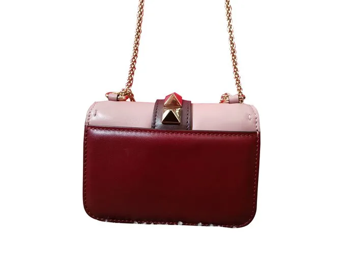 Valentino Mini BLOQUEO DE GLAM Rosa Burdeos 