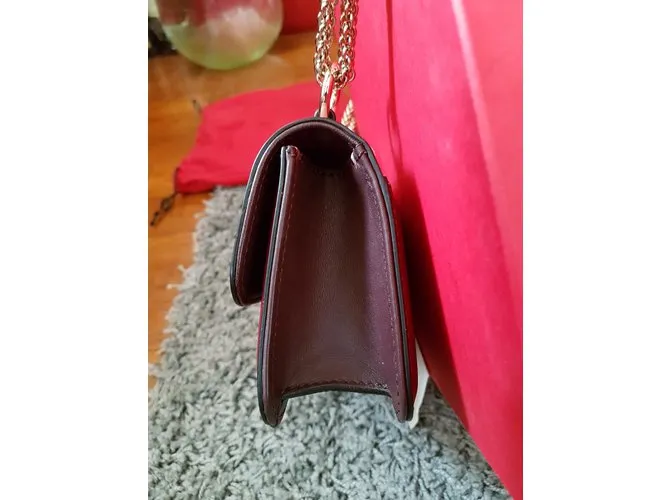 Valentino Mini BLOQUEO DE GLAM Rosa Burdeos 