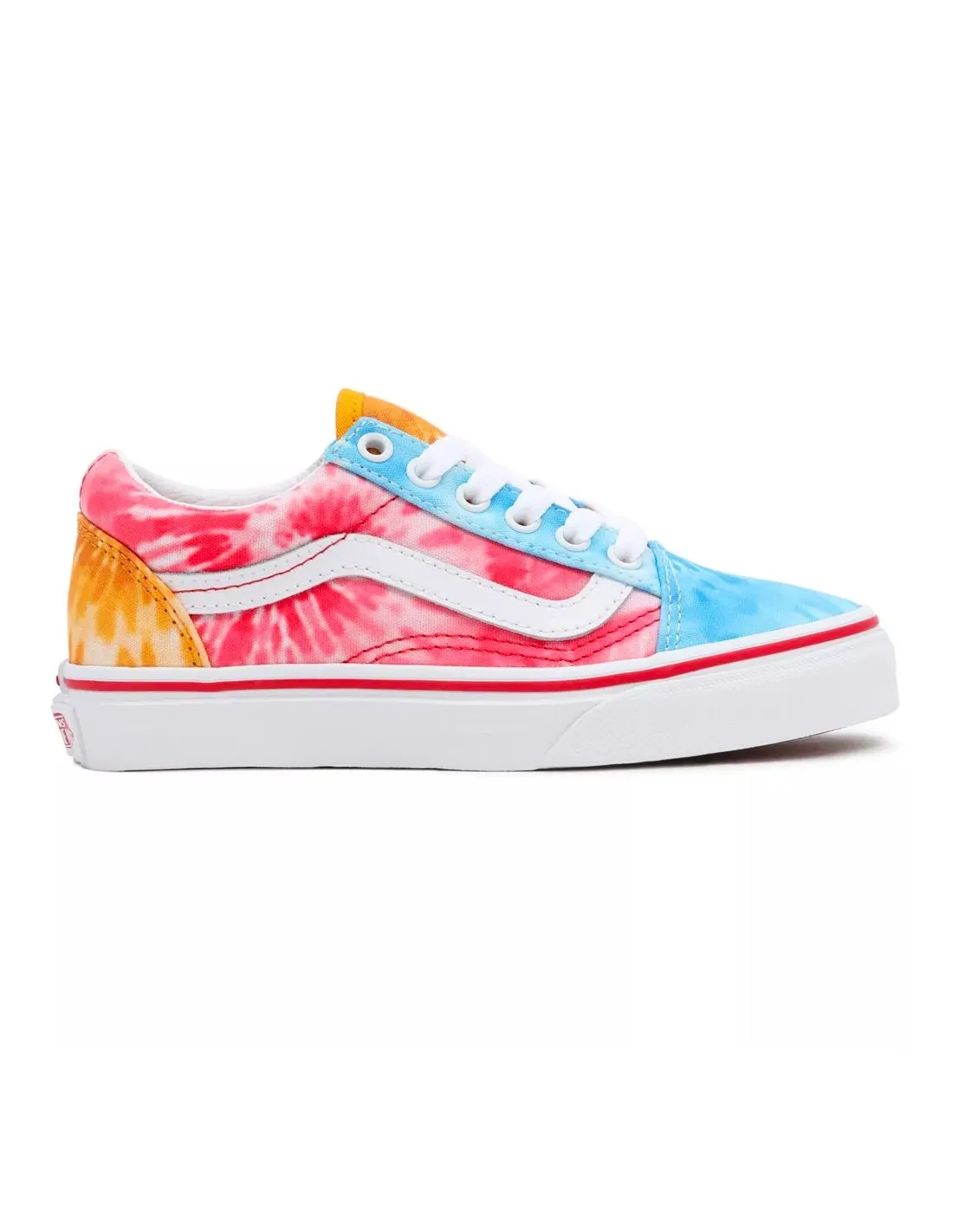 VANS OLD SKOOL TIE DYE BLOCK  MULTI/TRUE WHITE  ZAPATILLAS SKATE PARA NIñOS