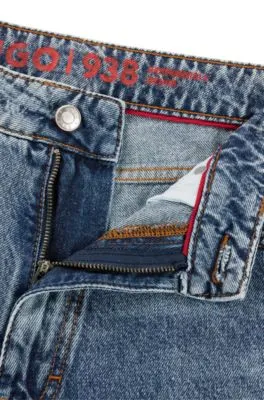 Vaqueros estilo mom relaxed fit de denim rígido azul