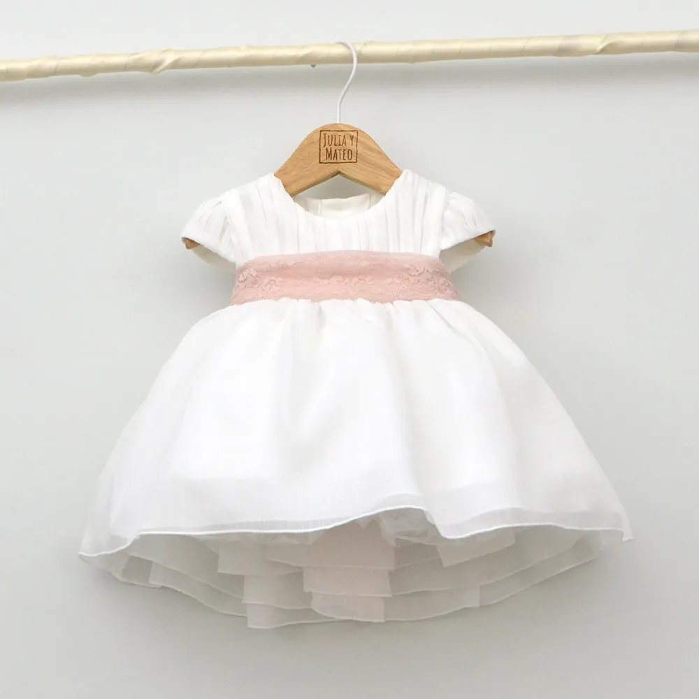 Vestido bebé bambula Amaya con adorno floral