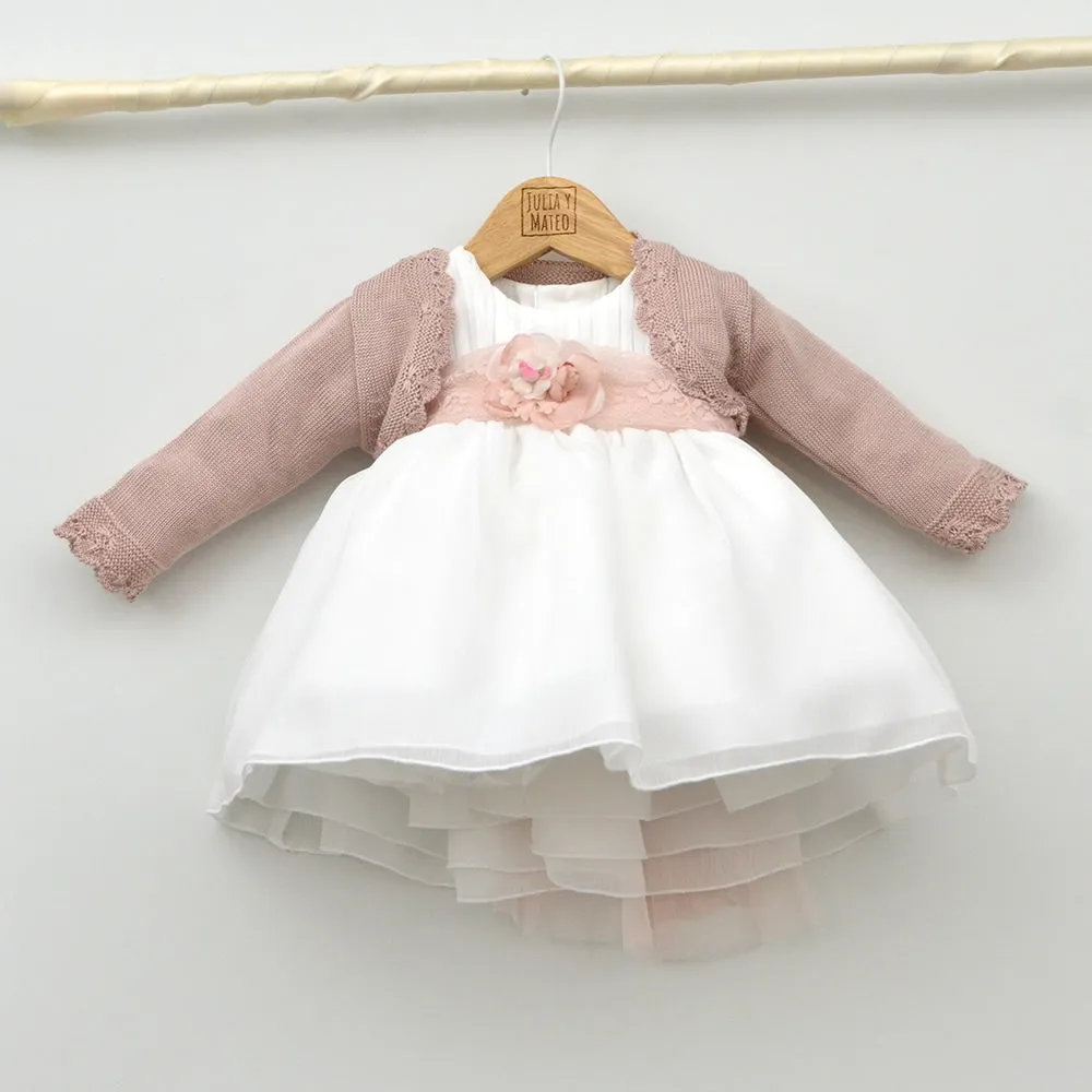 Vestido bebé bambula Amaya con adorno floral