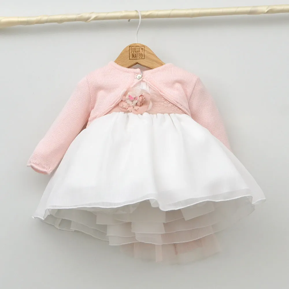 Vestido bebé bambula Amaya con adorno floral