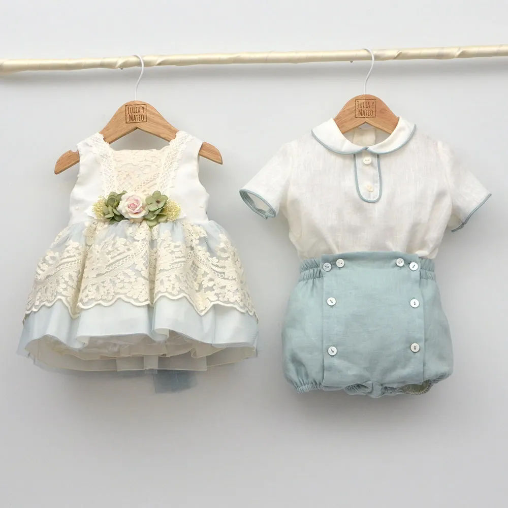 Vestido bebés de tul bordado Sara