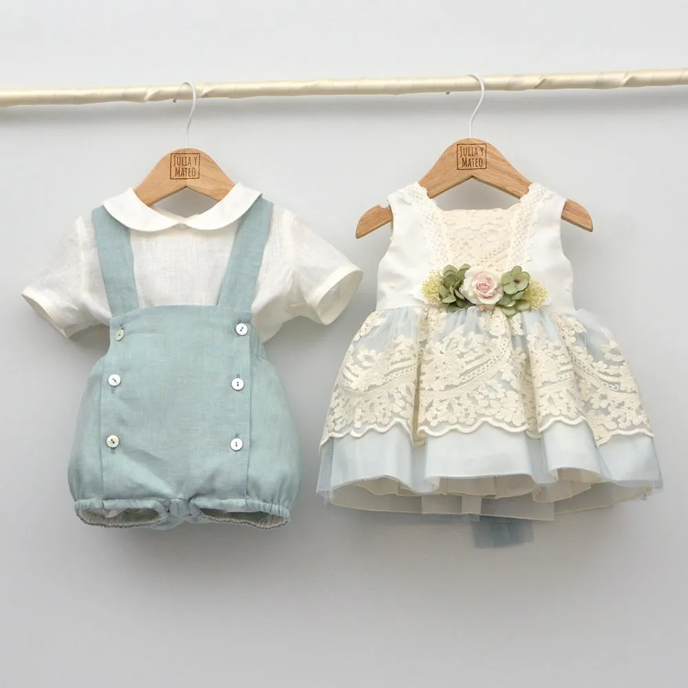 Vestido bebés de tul bordado Sara