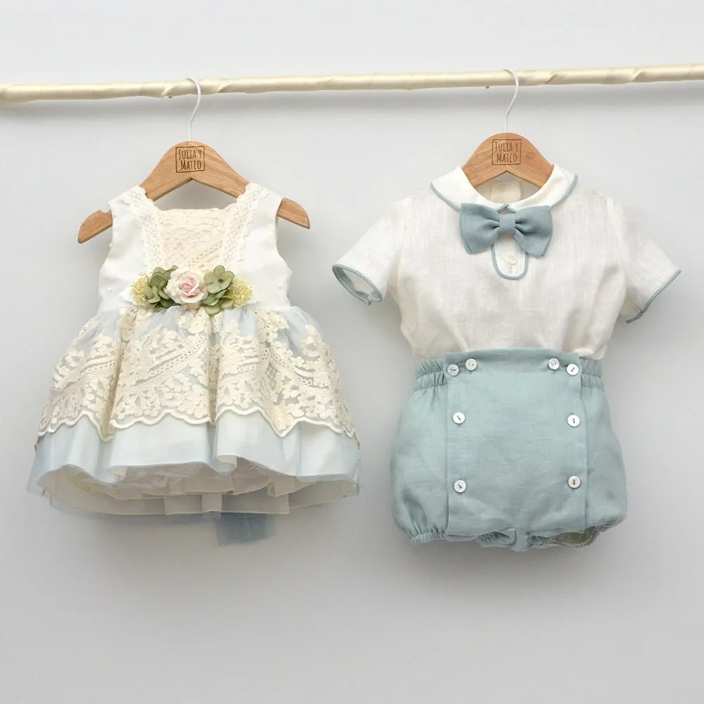 Vestido bebés de tul bordado Sara