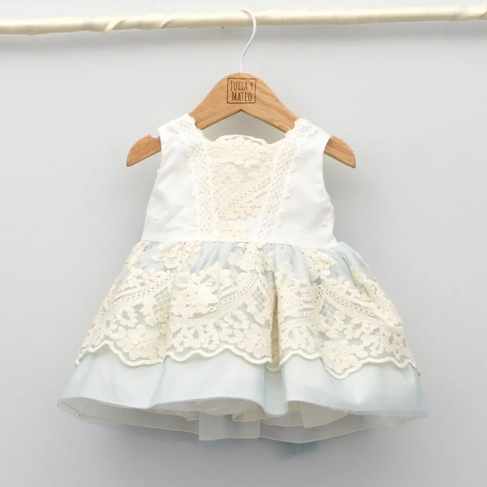 Vestido bebés de tul bordado Sara