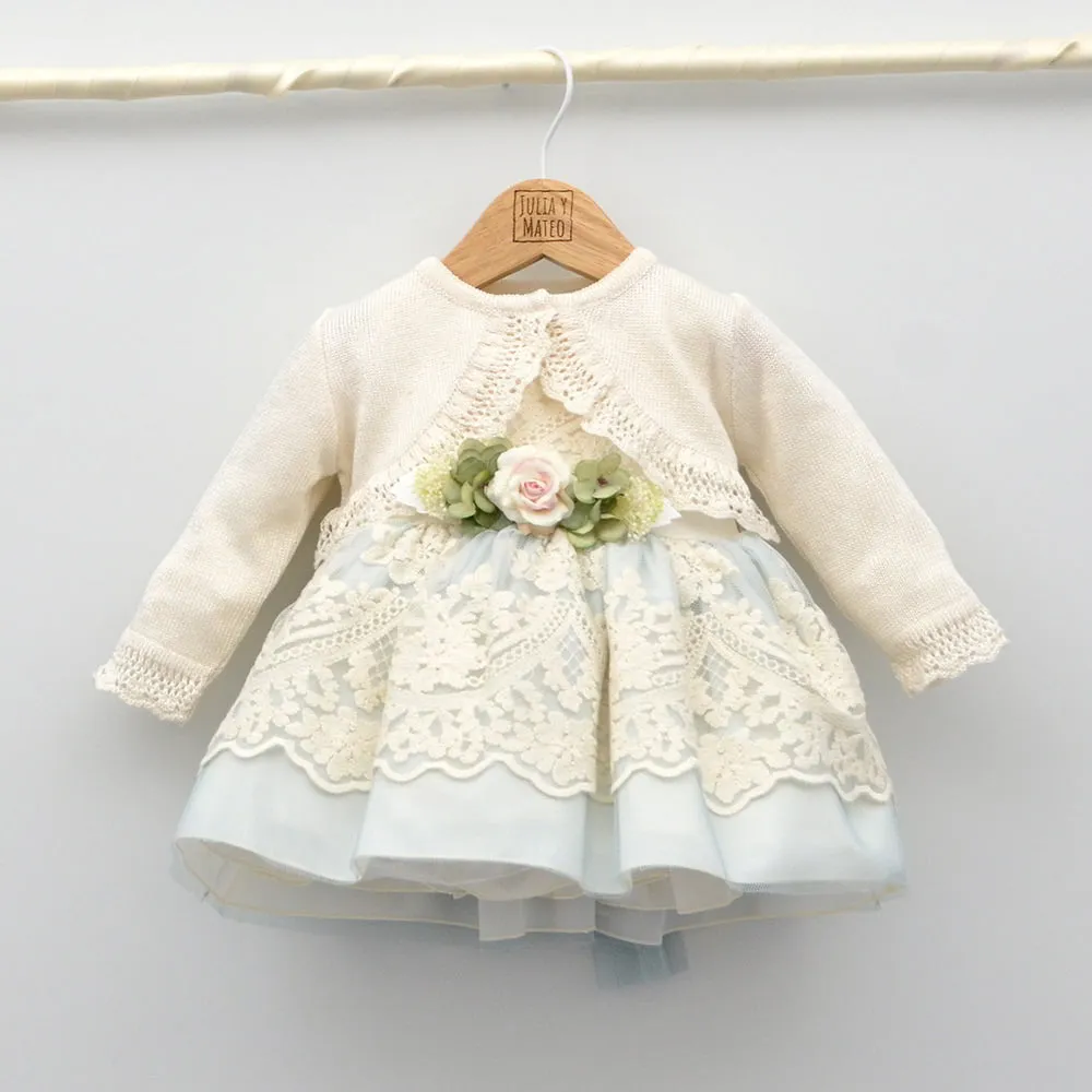 Vestido bebés de tul bordado Sara