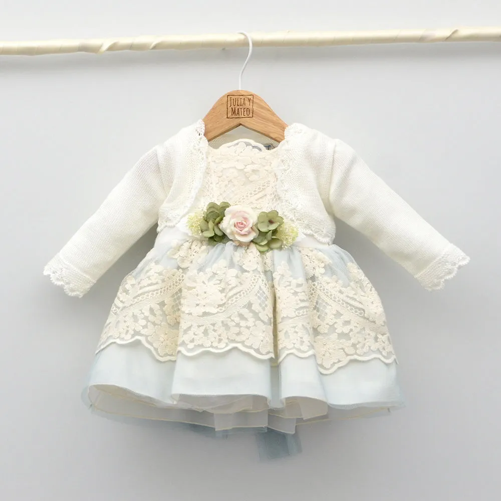 Vestido bebés de tul bordado Sara