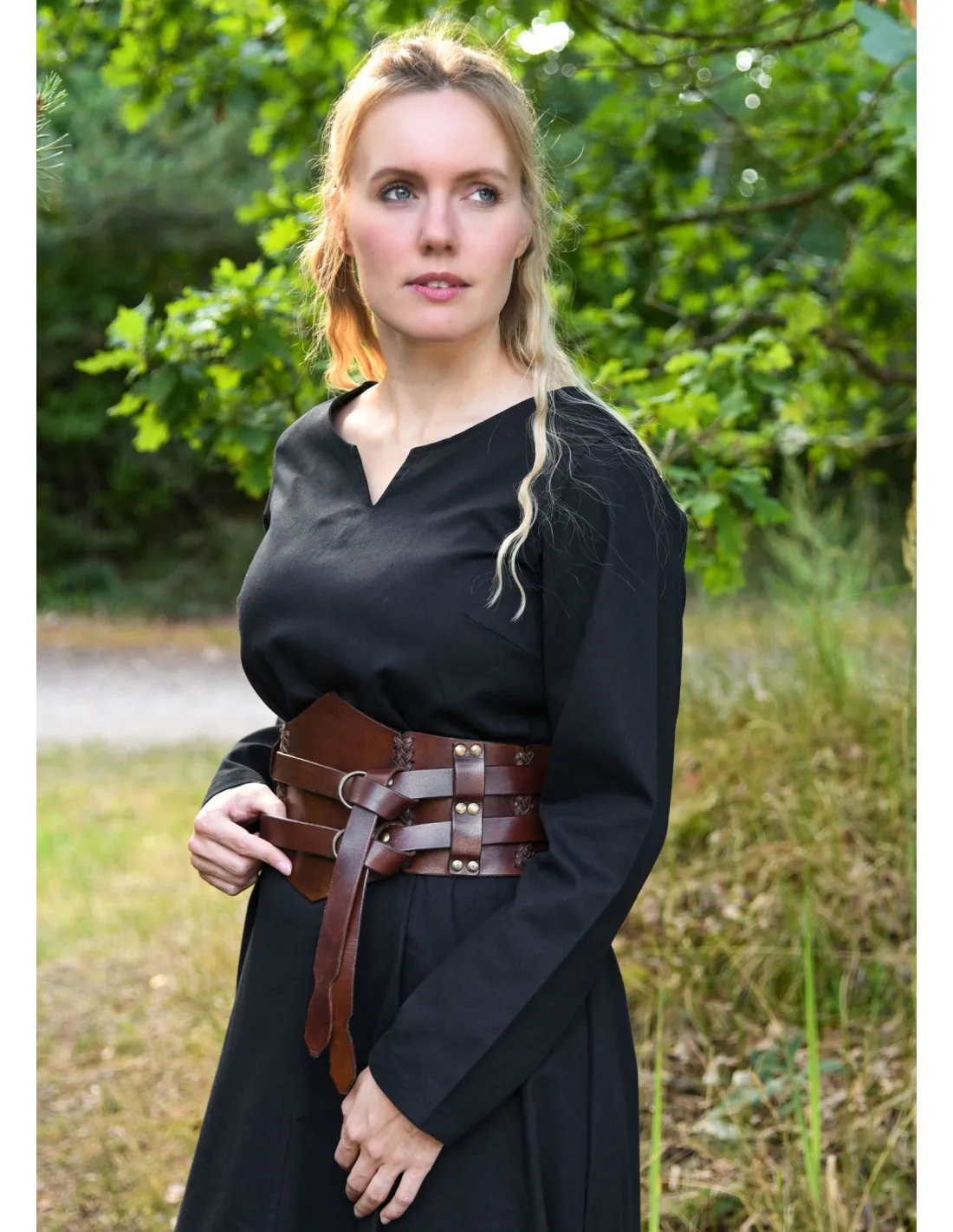 Vestido Medieval Milla Ligero de mujer, negro