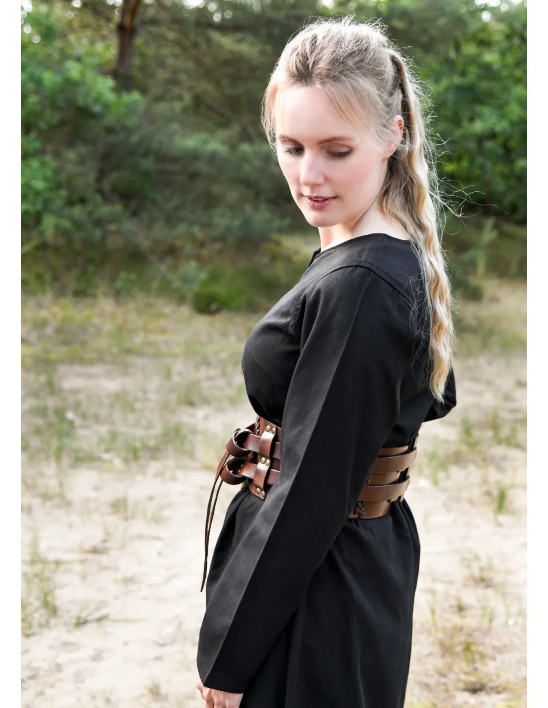 Vestido Medieval Milla Ligero de mujer, negro