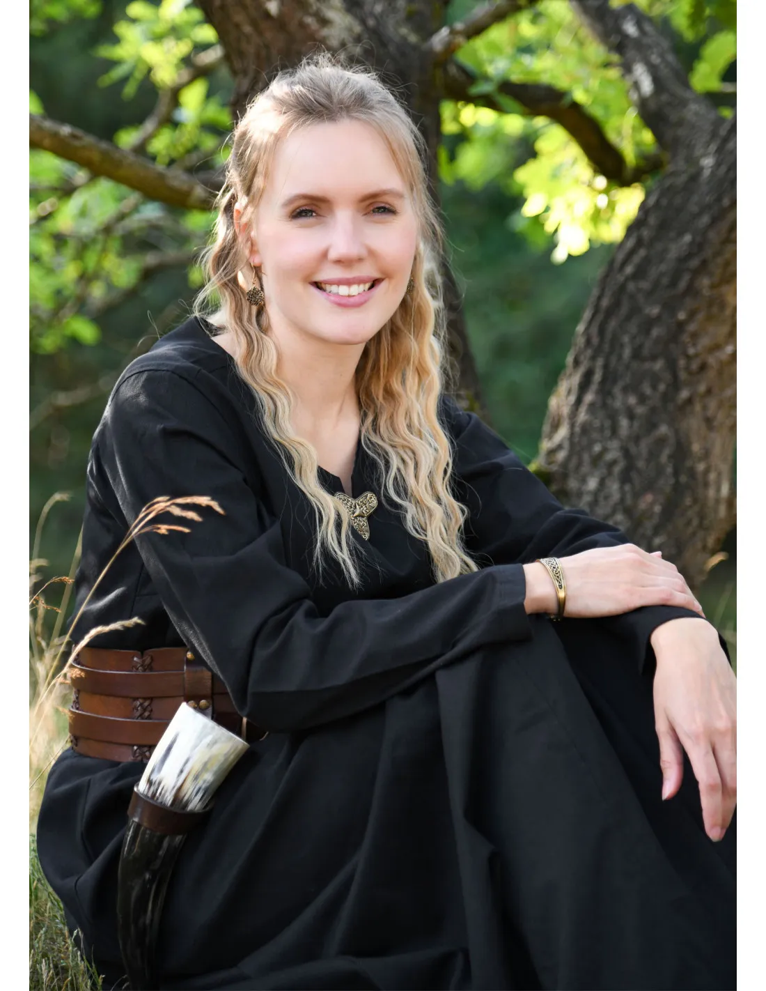 Vestido Medieval Milla Ligero de mujer, negro
