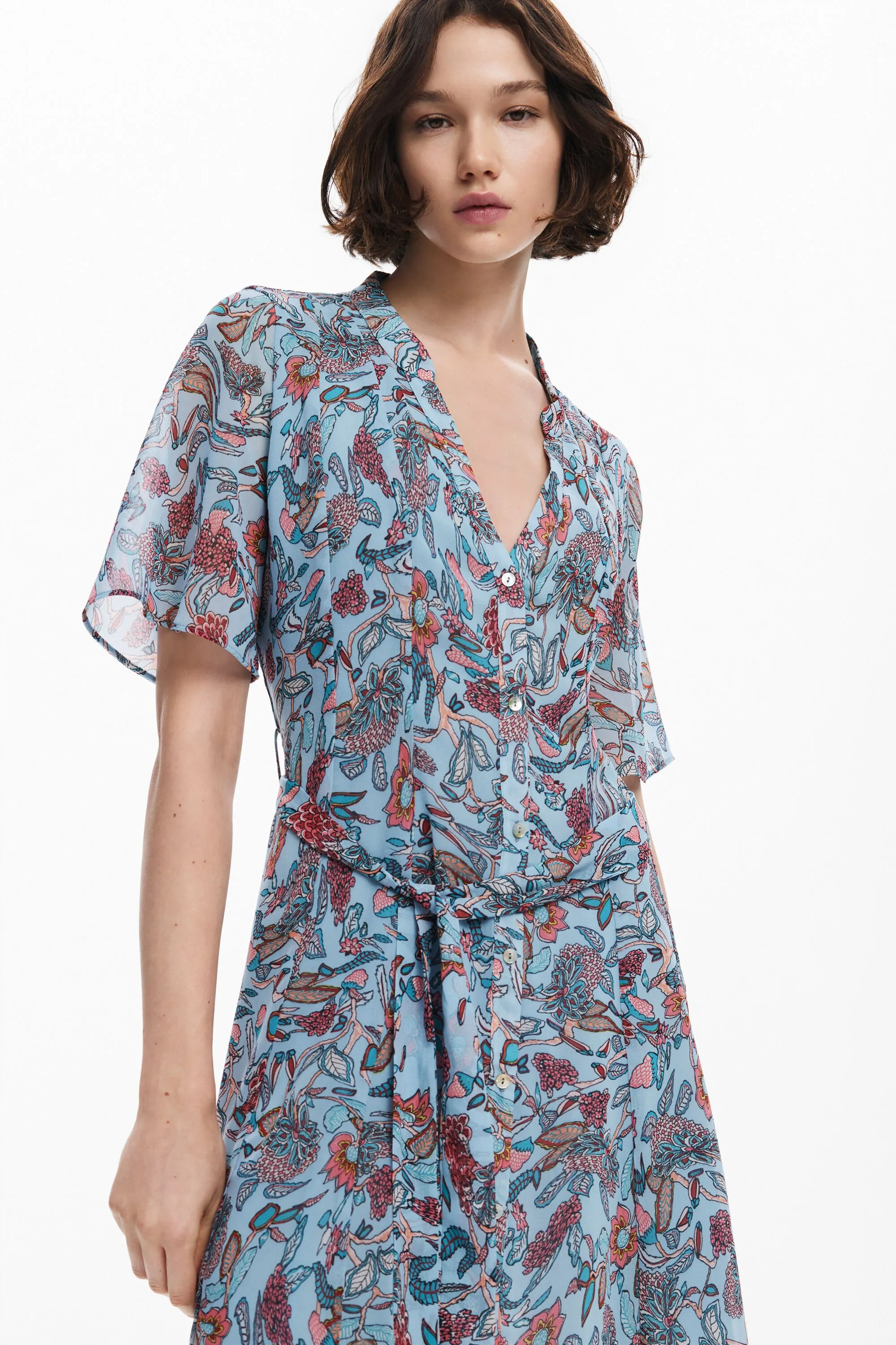 Vestido midi motivos florales