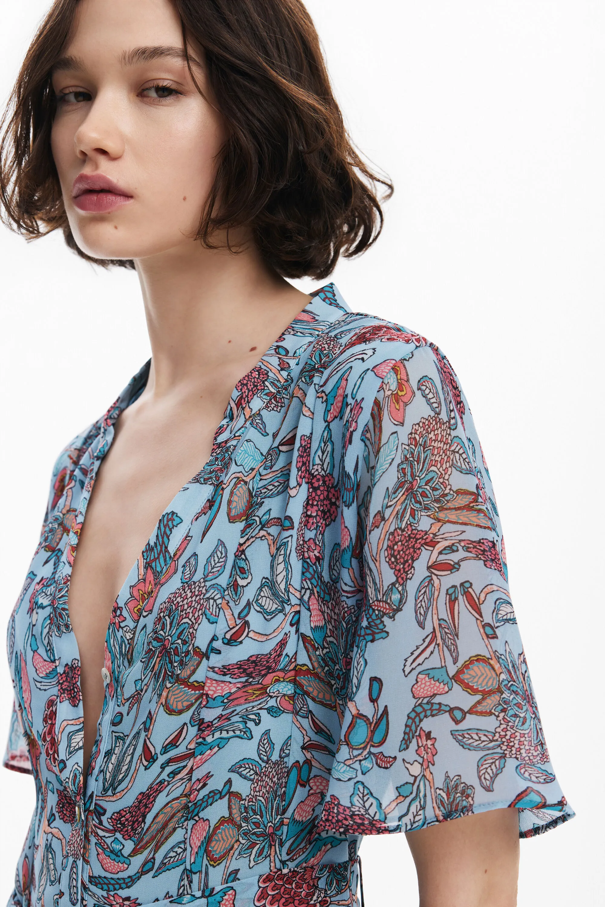 Vestido midi motivos florales