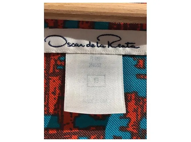 VESTIDO OSCAR DE LA RENTA T.US 10 Seda Roja 