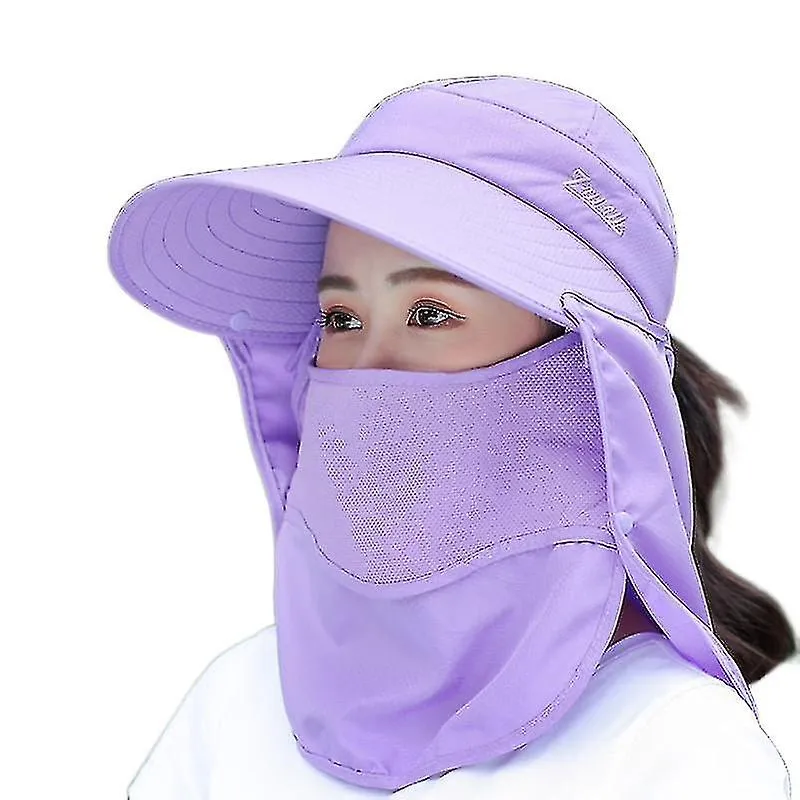 WIDE BRIM SUN HAT  VERSATILE UPF 50 PROTECTIVE BUCKET HAT, ONE SIZE(PURPLE)