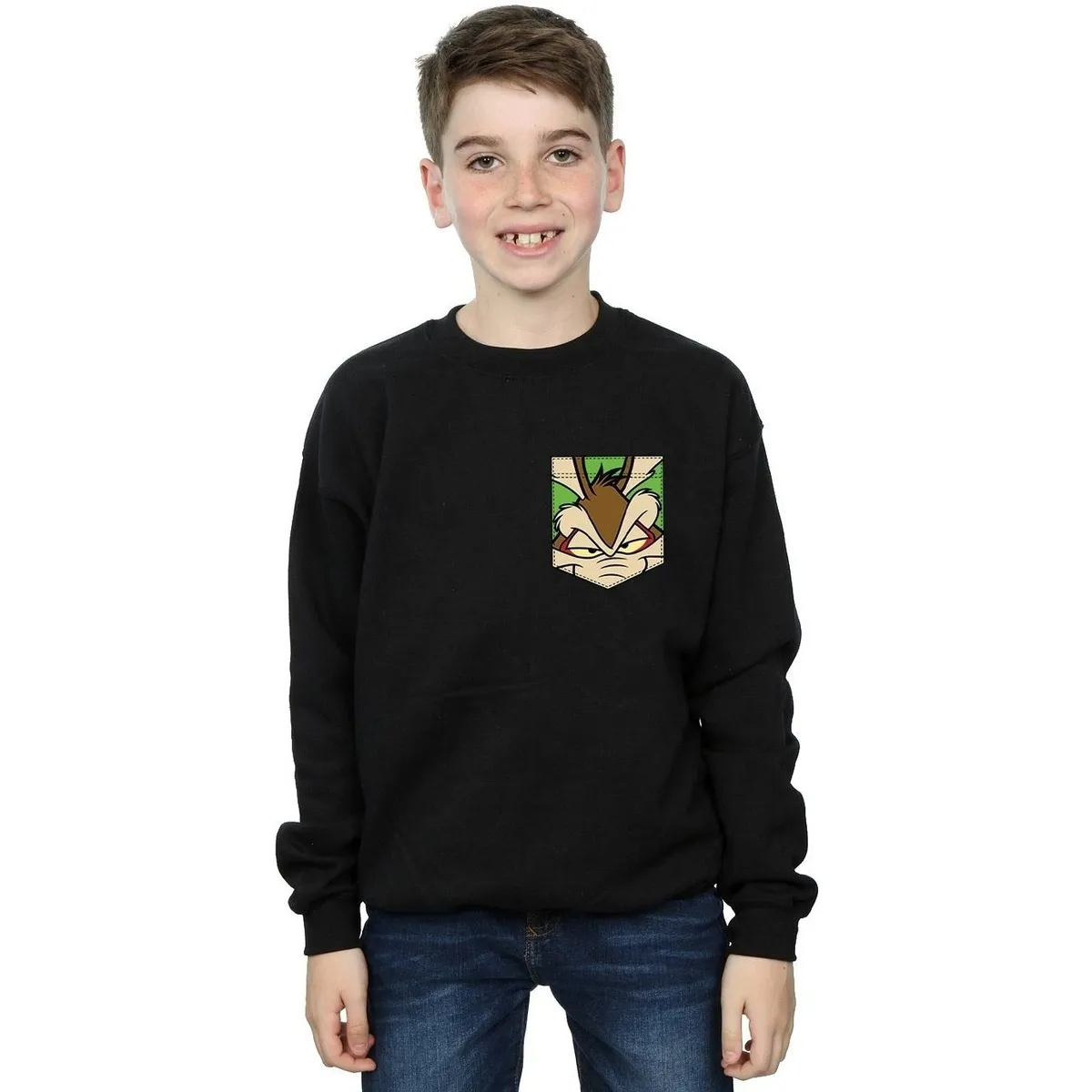 Wile E Coyote Face Faux Pocket