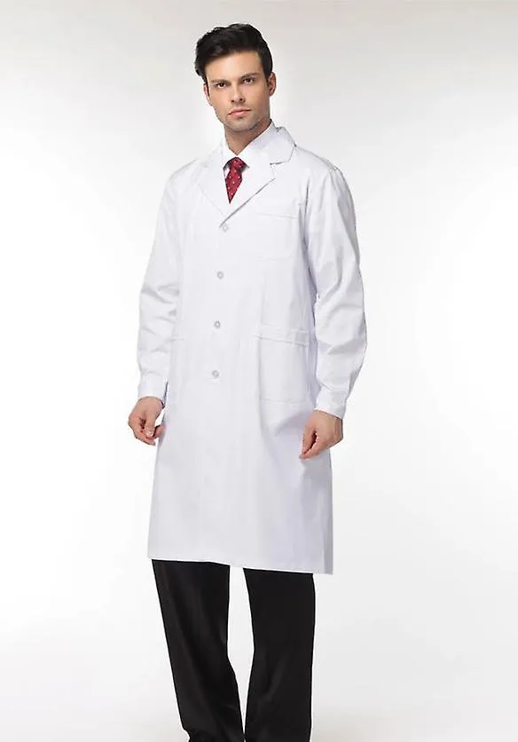 WOMEN OR MEN WHITE MEDICAL COAT CLOTHING MEDICAL SERVICES UNIFORM NURSE CLOTHING LONGSLEEVE POLYESTER PROTECT LAB COATS CLOTH