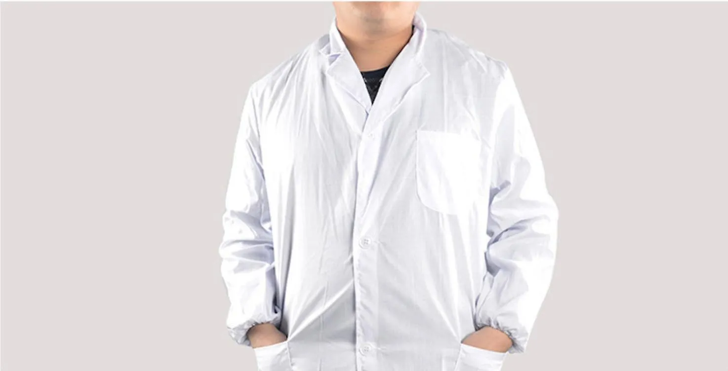WOMEN OR MEN WHITE MEDICAL COAT CLOTHING MEDICAL SERVICES UNIFORM NURSE CLOTHING LONGSLEEVE POLYESTER PROTECT LAB COATS CLOTH