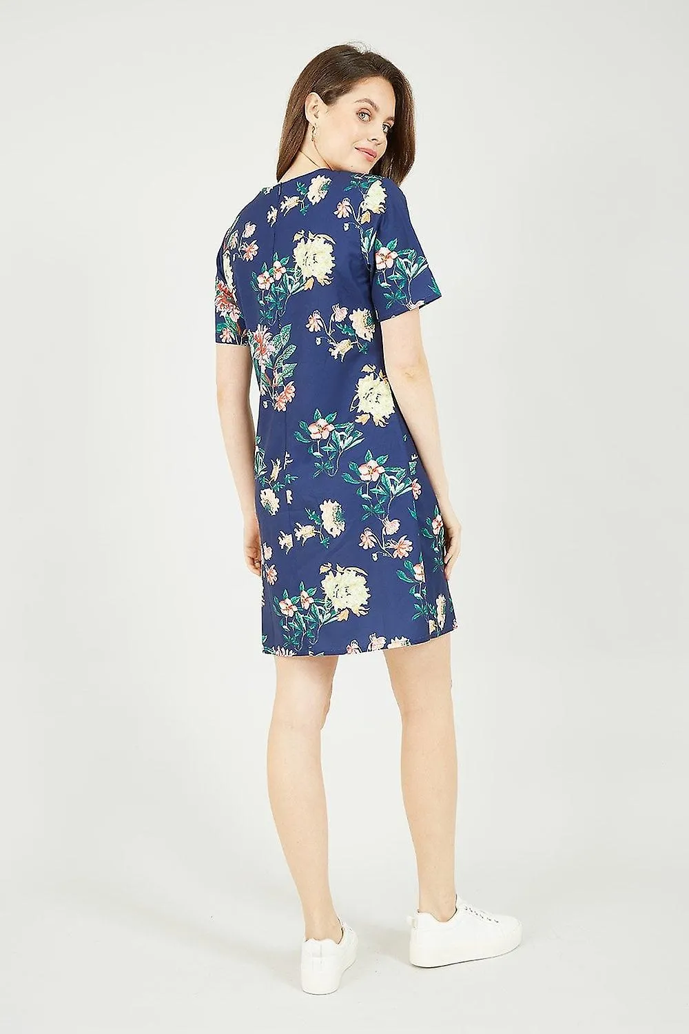 Women's Yumi Navy Oriental Blossom Print Tunic