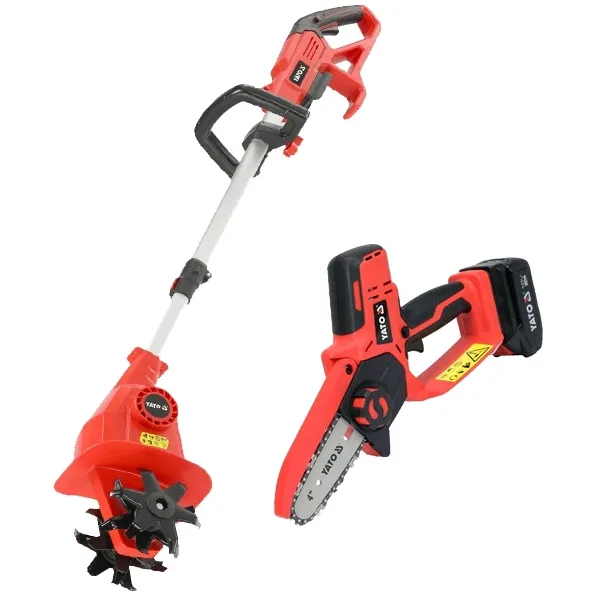 YATO  YT828135  MOTOSIERRA CON BATERíA CON 1 BATERíA, LIION, 18 V, 2 AH, 10 CM, 4.8 M / S + YATO  YT85271  MOTOAZADA ELéC