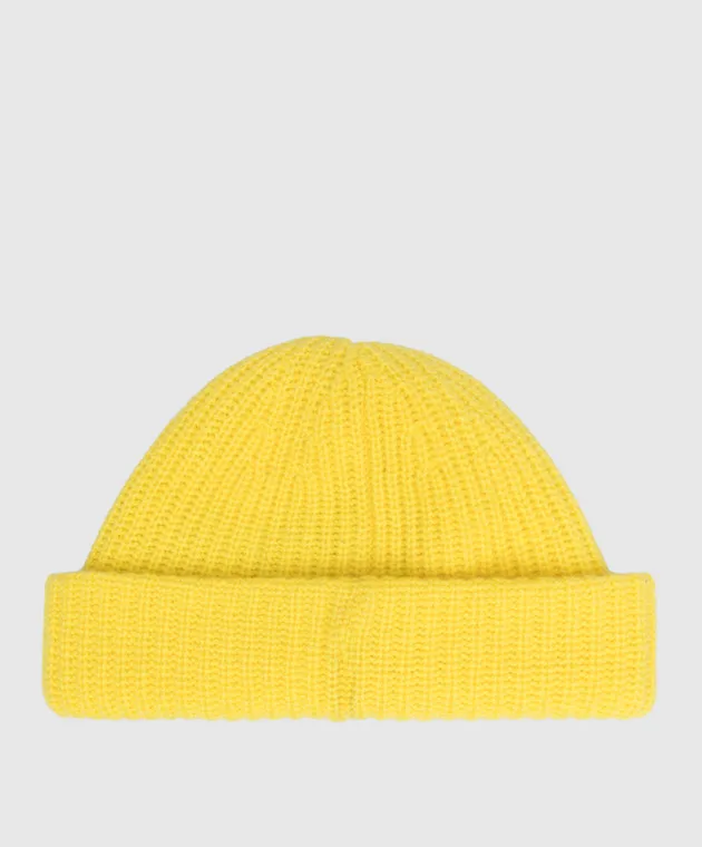 Yves Salomon Yellow hat with metallic logo