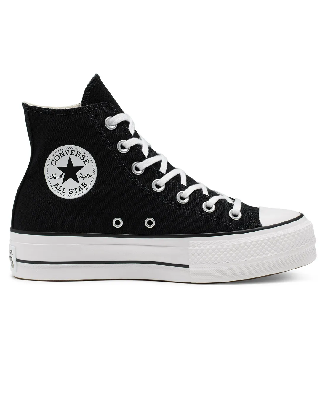 zapatilla converse loneta plataforma mujer, negro